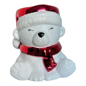 Bath & Body Works SANTA BEAR  3-WICK CANDLE HOLDER PEDESTAL NEW!